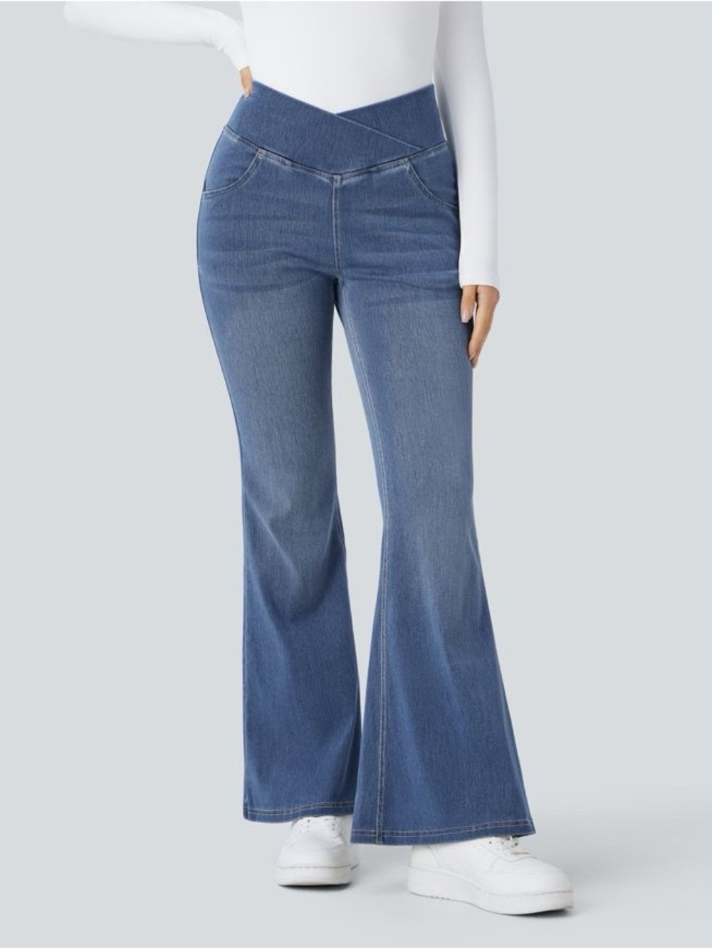 Halara High-Waist Wide Leg Women’s Jeans Pockets NWT Size Large